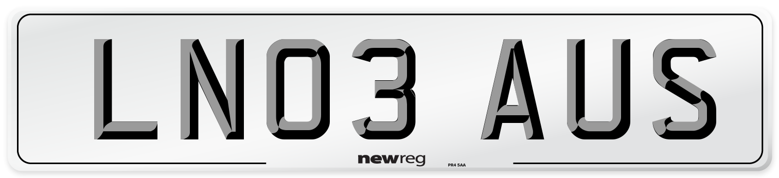 LN03 AUS Number Plate from New Reg